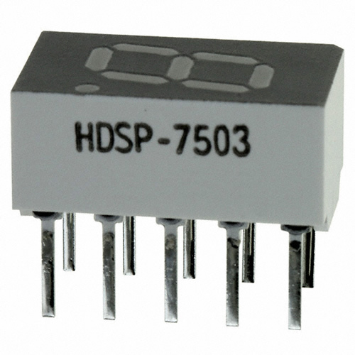 LED 7-SEG 7.6MM CC HE RED RHD - HDSP-7503