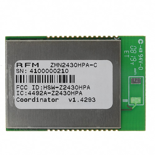 1-CHIP 2.4 GHZ ZIGBEE MODULE, CA - ZMN2430HPA-C - Click Image to Close