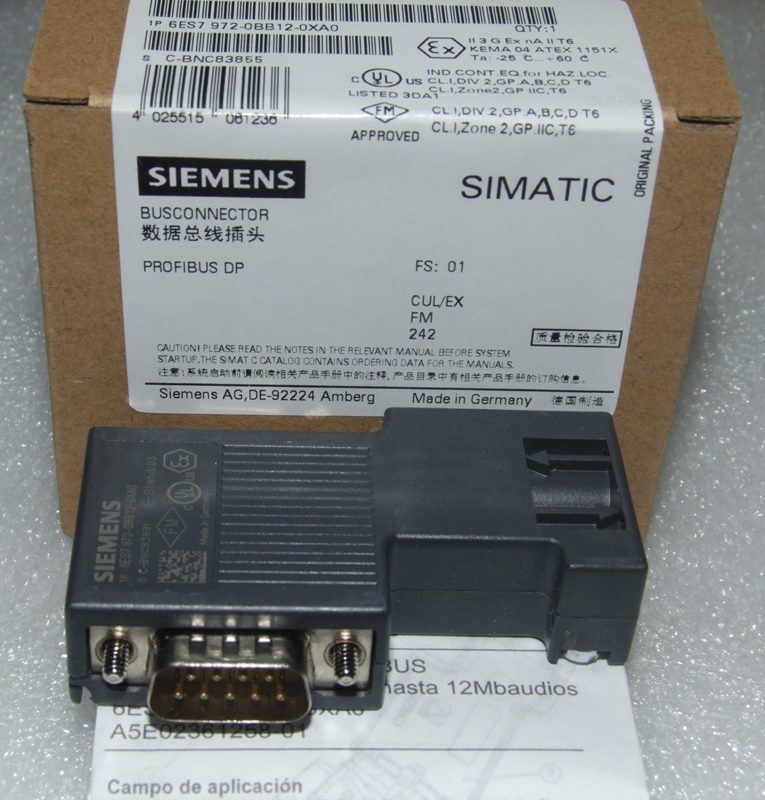 6ES7972-0BB12-0XA0 SIMATIC DP, BUS CONNECTOR FOR